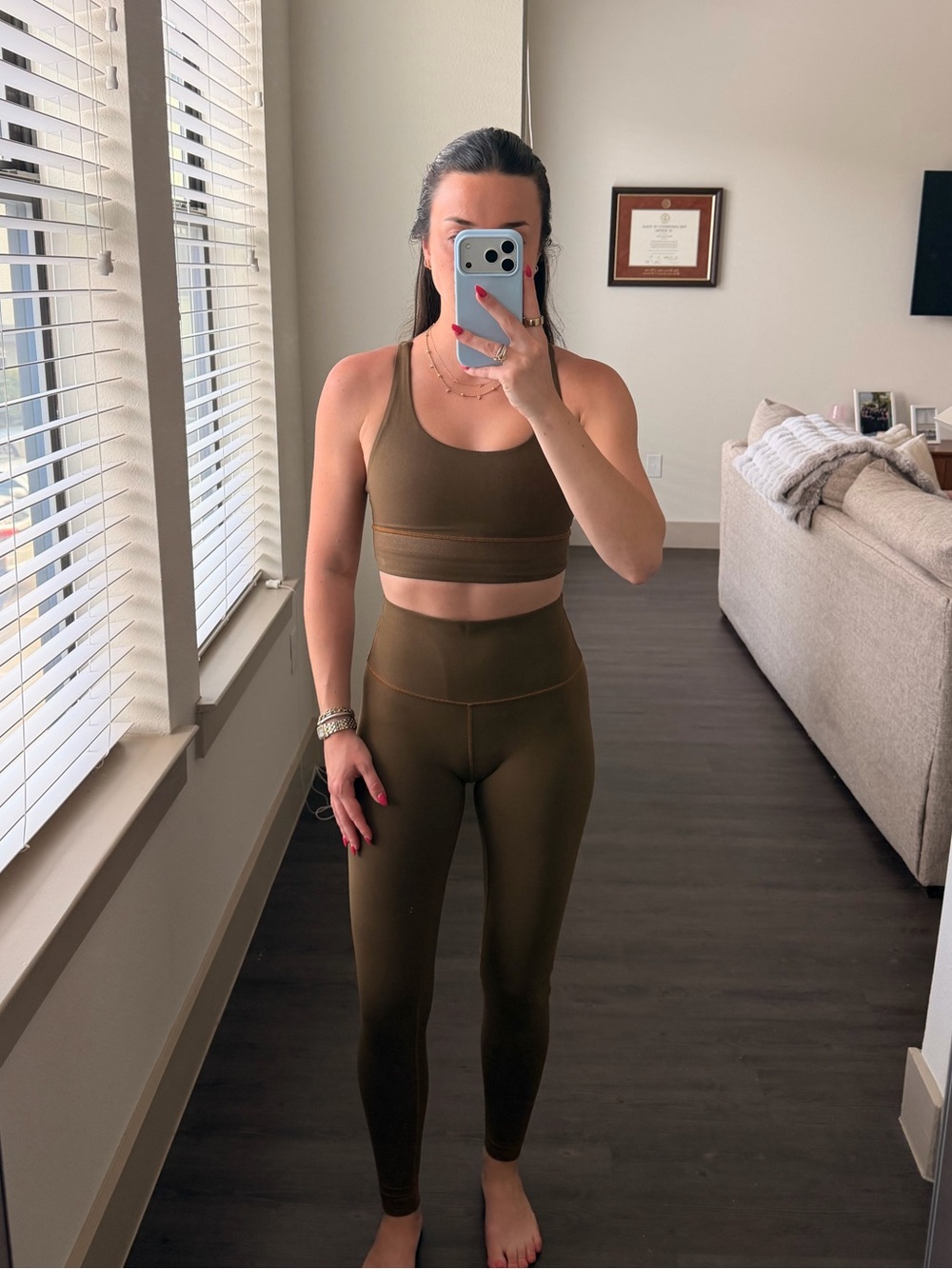 lululemon athletica Olive Green High-Rise Align Leggings & Sports Bra Set